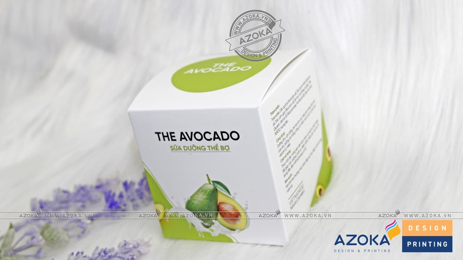 Mẫu hộp giấy mỹ phẩm sữa dưỡng thể Avocado