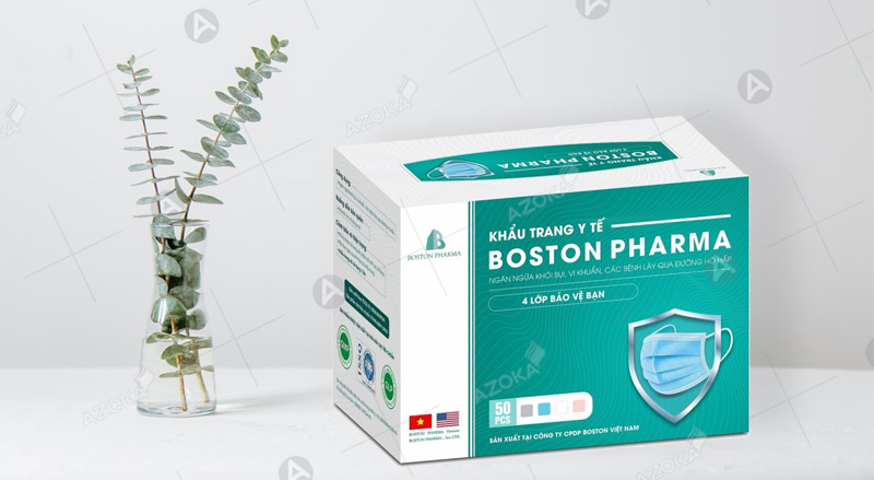 Làm hộp khẩu trang 4 lớp cho Boston Pharma