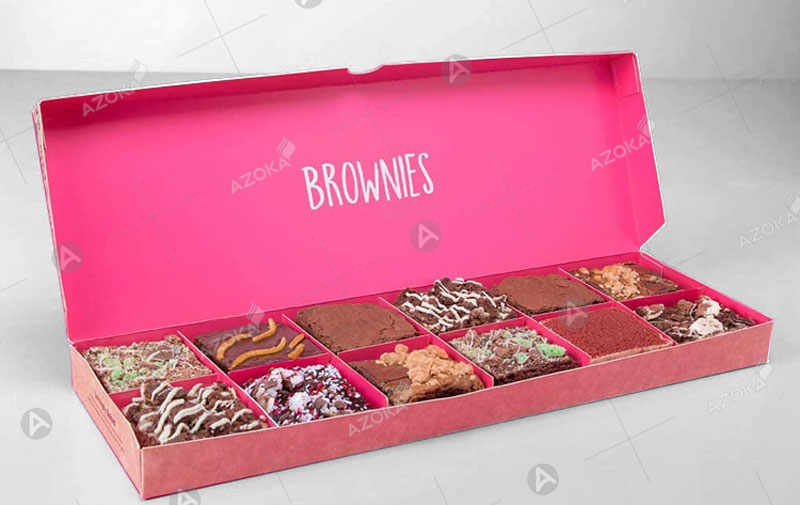 Mẫu hộp đựng bánh brownie dạng nắp gài
