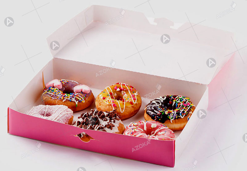 In vỏ hộp đựng bánh donut