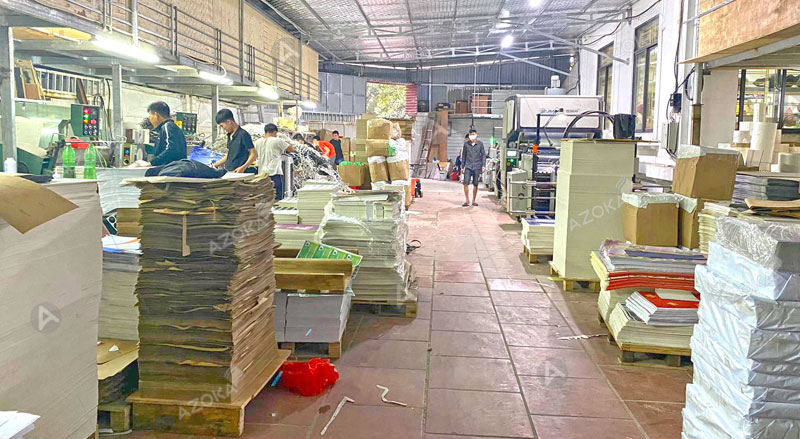 Azoka là xưởng in túi giấy đựng son môi trực tiếp không qua trung gian giúp Quý khách tiết kiệm được 15-30% chi phí