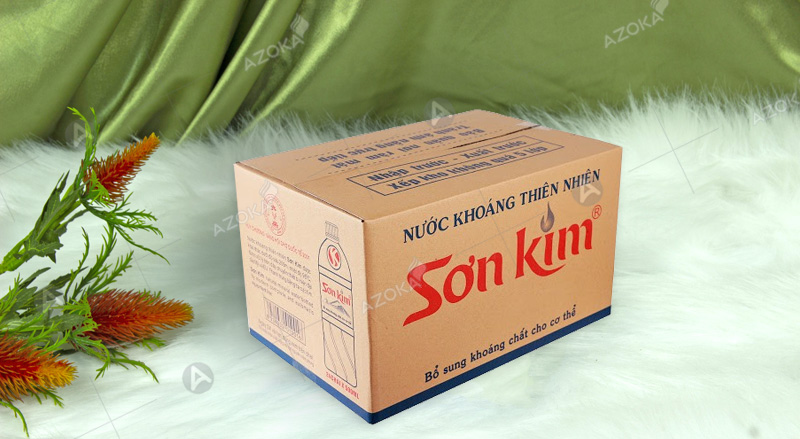 In ấn thùng carton đựng nước khoáng cho Sơn Kim