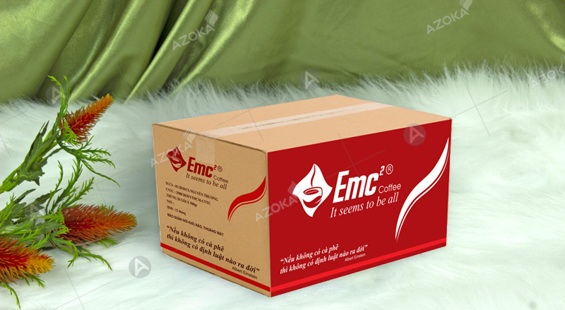In ấn hộp carton sóng đựng cafe cho Emc2