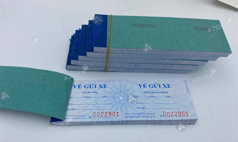 Mẫu vé tại được in ấn bằng chất liệu giấy duplex