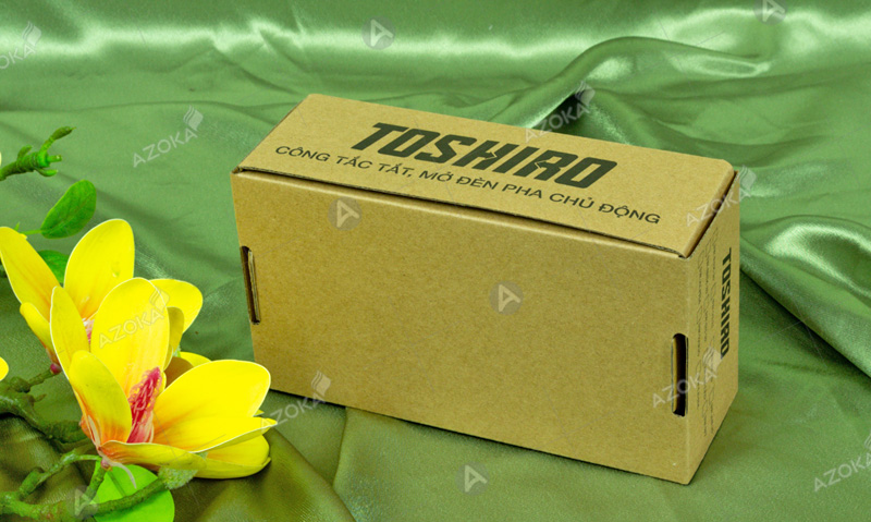 Mẫu hộp carton nắp gài công tắc thương hiệu Toshiro
