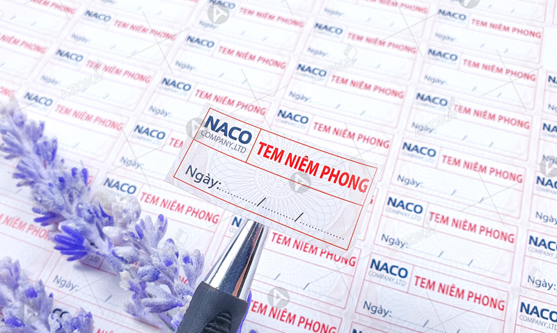 Mẫu tem niêm phong bảo hành hàng hóa của NACO