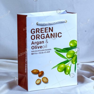 Mẫu túi giấy đựng mỹ phẩm dầu gội GREEN ORGANIC