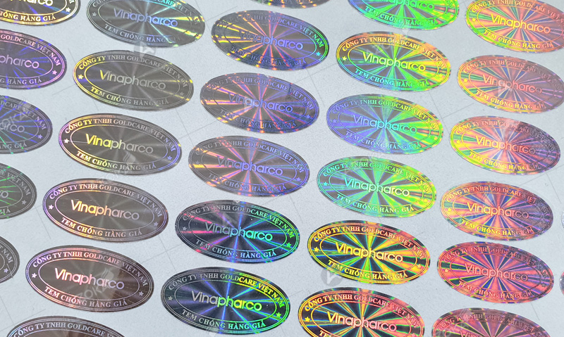 Mẫu tem bảo hành 7 màu hologram của Vinapharco