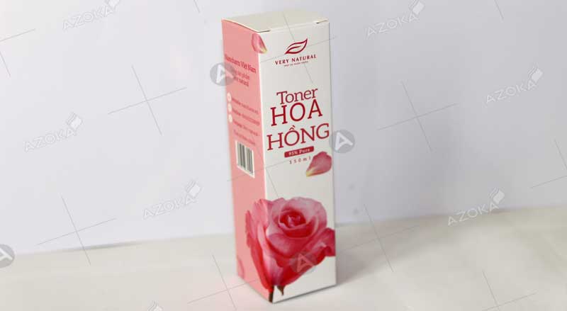 Mẫu hộp giấy đựng mỹ phẩm Toner Hoa Hồng