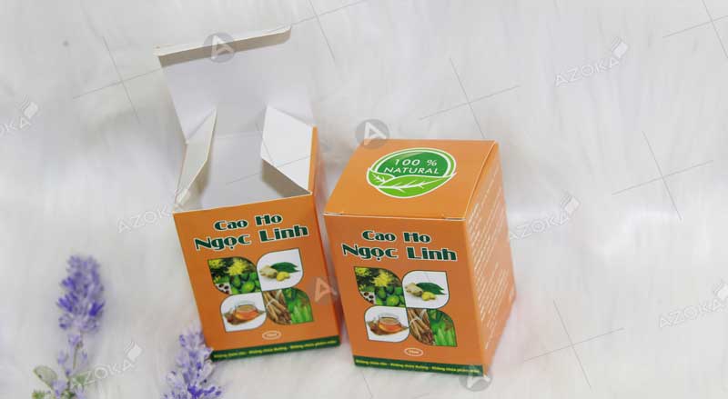 Mẫu hộp giấy đựng thực phẩm thảo dược Cao Ho Ngọc Linh