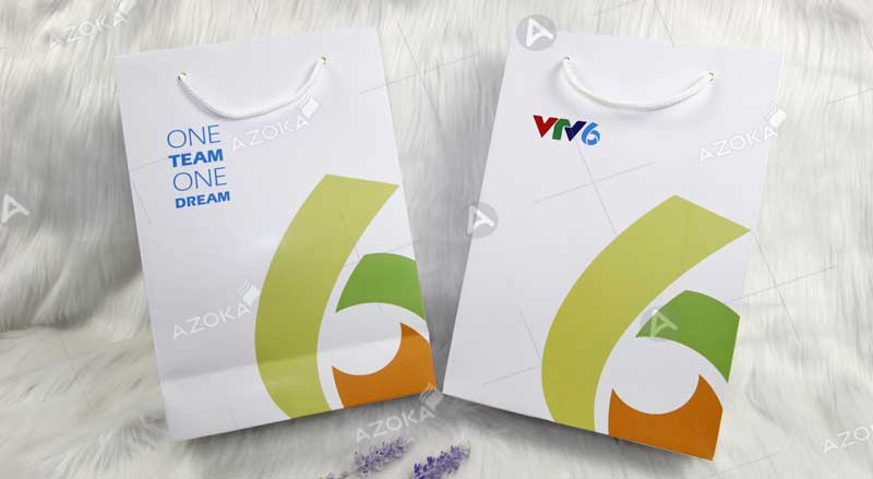 Mẫu túi giấy in logo của đài truyền hình VTV6 do Azoka thực hiện