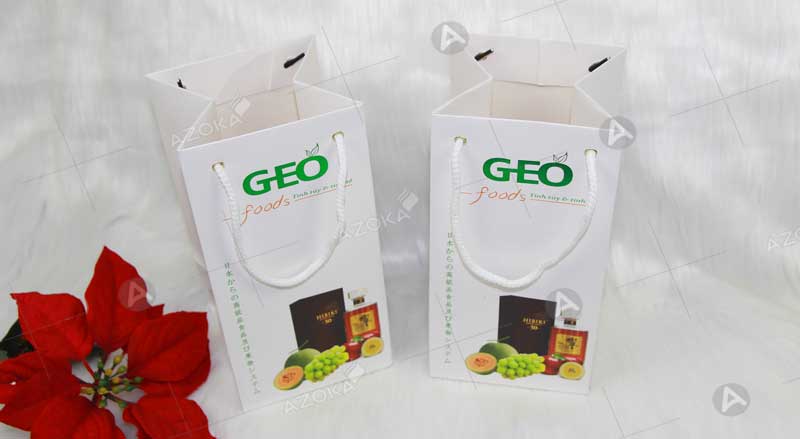 Mẫu túi giấy đựng rượu nho của Geo Foods