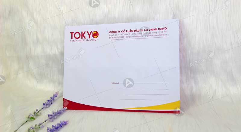 Mẫu phong bì thư của công ty tài chính TOKYO