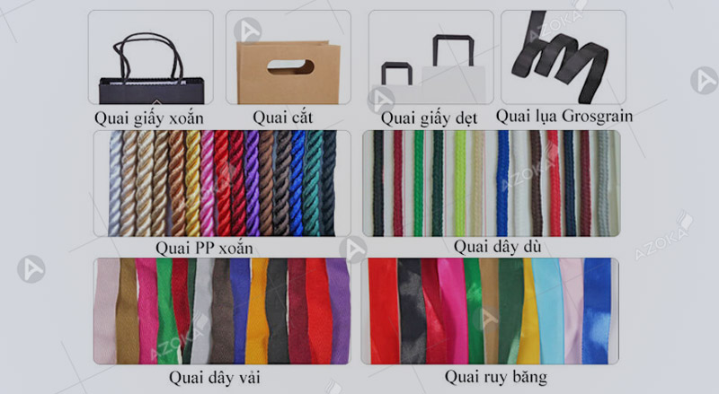 Các loại quai túi giấy được sử dụng phổ biến nhất hiện nay