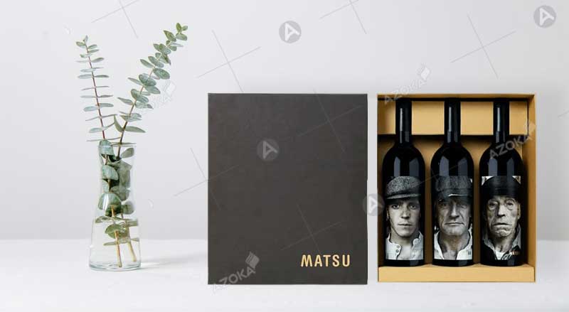 Hộp đựng rượu vang đỏ thương hiệu Reico Matsu dùng để làm quà tặng