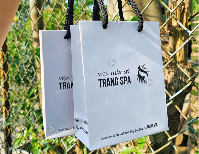 In bao bì túi đựng mỹ phẩm bằng giấy Trang Spa