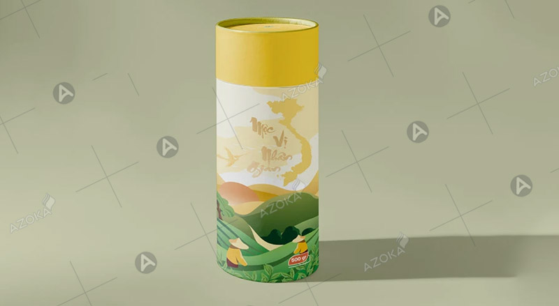 Hộp trụ tròn (in lon giấy đựng trà)