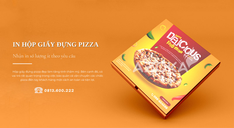 Azoka chuyên thiết kế và in ấn hộp giấy đựng pizza theo yêu cầu
