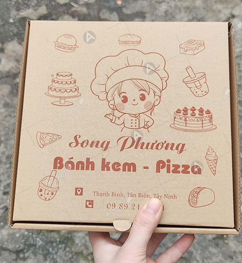 Mẫu hộp pizza bằng giấy carton cho cửa hàng Song Phương