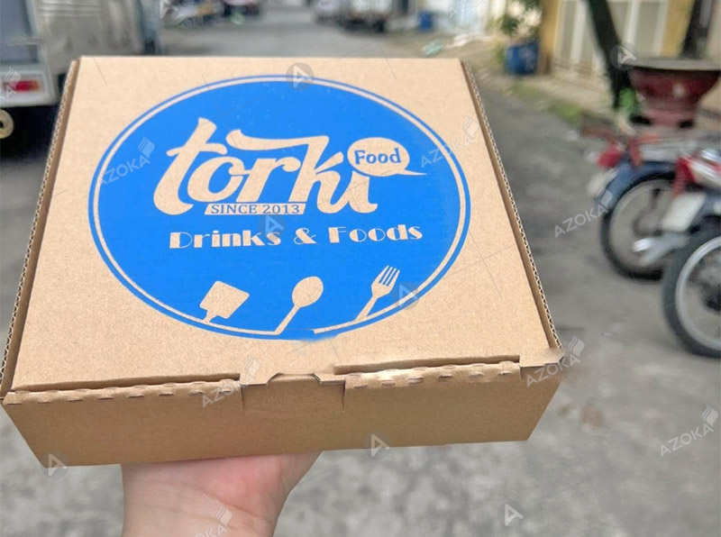 In hộp đựng pizza bằng giấy cho thương hiệu nổi tiếng Torki