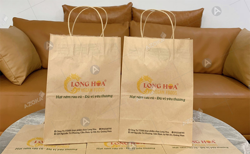 Mẫu túi bằng giấy đựng thực phẩm Long Hoa 
