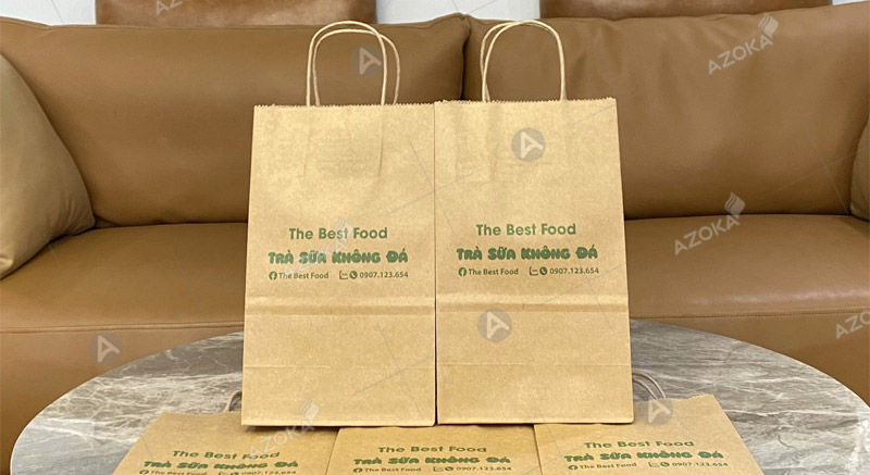 In túi giấy đựng đồ ăn, thực phẩm giá rẻ theo yêu cầu