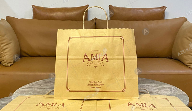 Bao bì túi xách giấy đựng bánh mì Amia