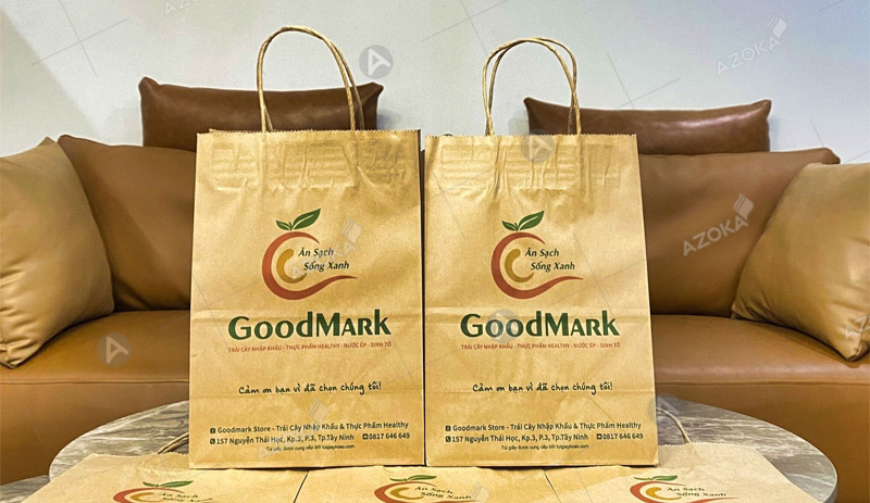 Mẫu túi bằng giấy đựng thực phẩm sạch thương hiệu GoodMark