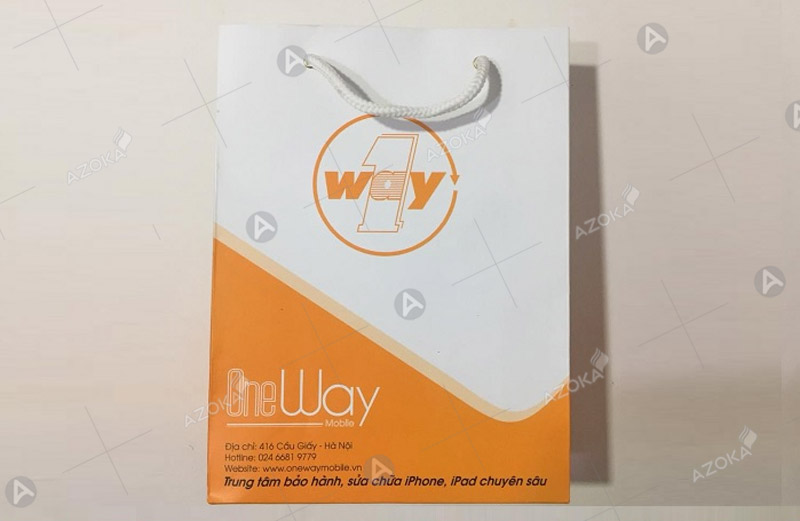 Mẫu bao bì túi bằng giấy đựng điện thoại cửa hàng OneWay