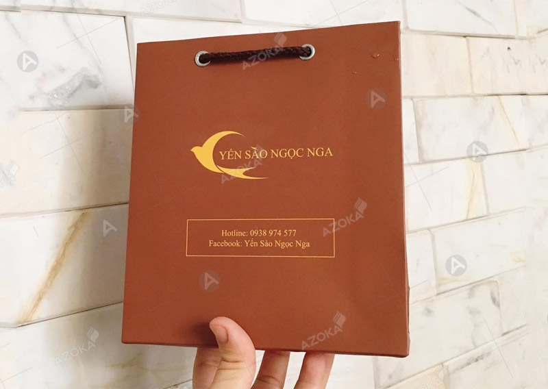 Túi xách giấy nhỏ có quai đựng yến sào Ngọc Nga