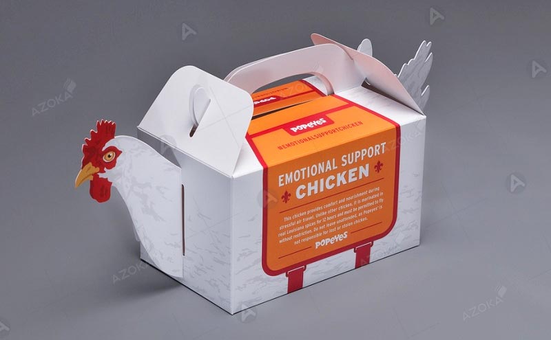 Mẫu hộp đựng gà rán độc đáo được bồi giấy couche trên bề mặt hộp