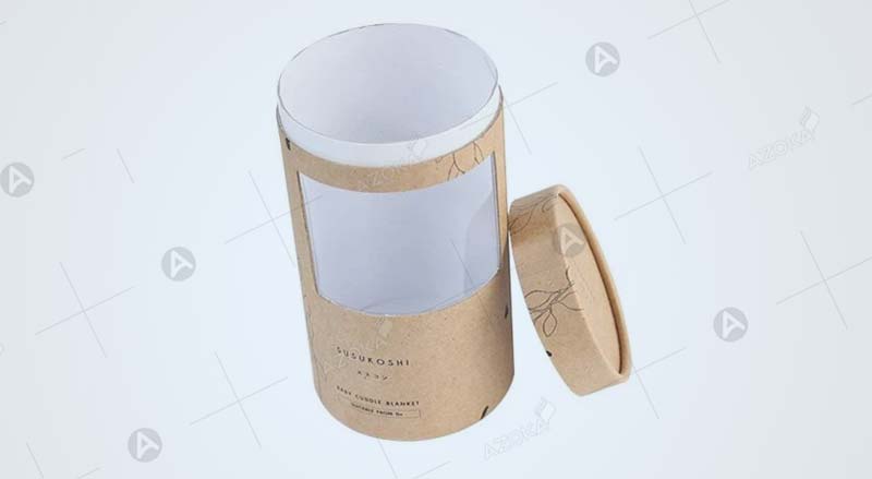 Mẫu hộp trụ tròn được làm từ chất liệu giấy kraft
