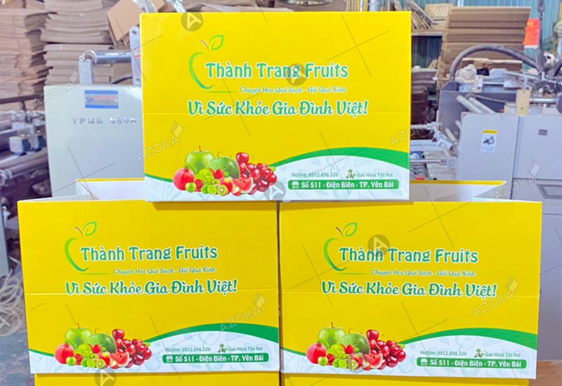 Túi giấy thương hiệu Thành Trang Fruits đựng hoa quả sạch