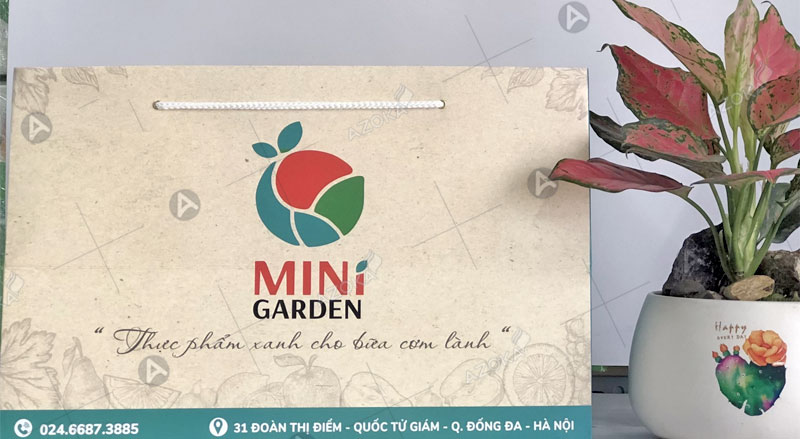 Mẫu túi giấy kraft đựng trái cây Mini Garden