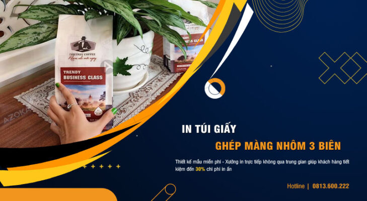 Dịch vụ in túi giấy ghép màng nhôm 3 biên giá rẻ tại Hà Nội