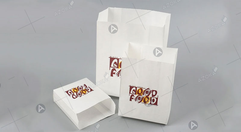 Bao bì túi giấy thấm dầu đựng gà rán do Azoka thiết kế và in ấn