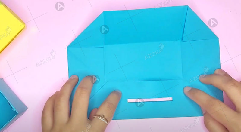 Cách gấp làm hộp đựng tiền bằng giấy hình chữ nhật bước 10