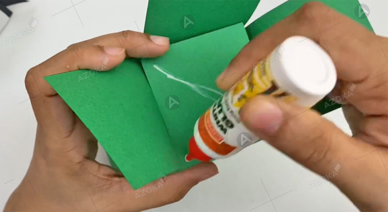 Cách làm hộp giấy đựng tiền bằng giấy kiểu hộp sữa bước 5
