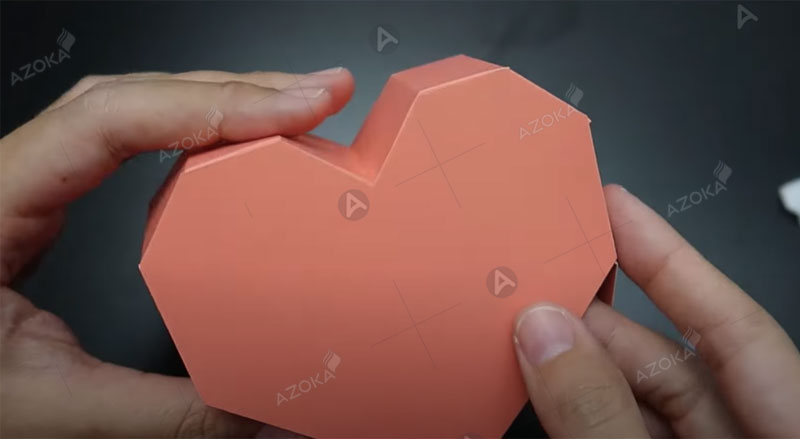 Cách làm hộp giấy hình trái tim đơn giản kiểu số 2 bước 15