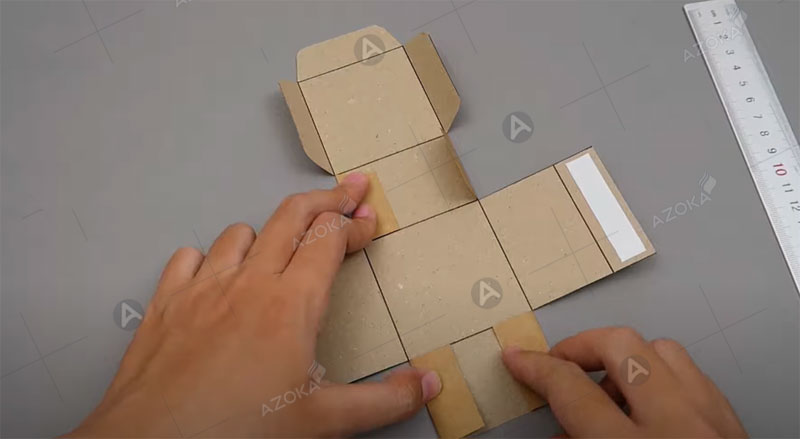 Cách làm hộp giấy hình vuông có nắp bước 5