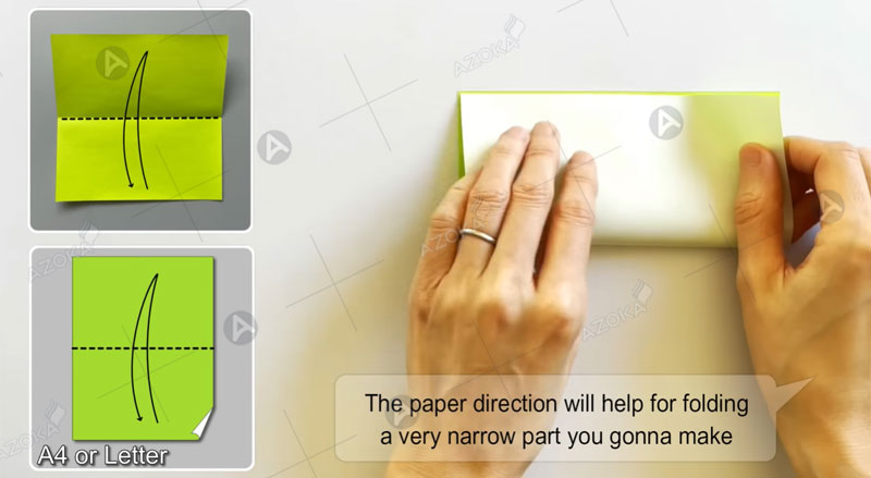 Thực hiện gấp phần giấy làm hộp bên trong bước 1