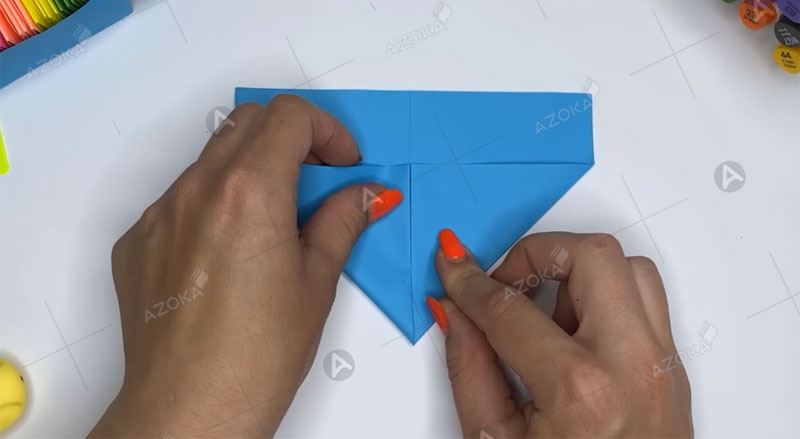 Cách gấp hộp giấy hình vuông đơn giản bước 3