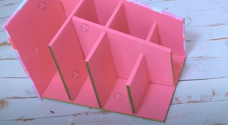 Làm hộp đựng bút bằng bìa carton có nhiều ngăn bước 8