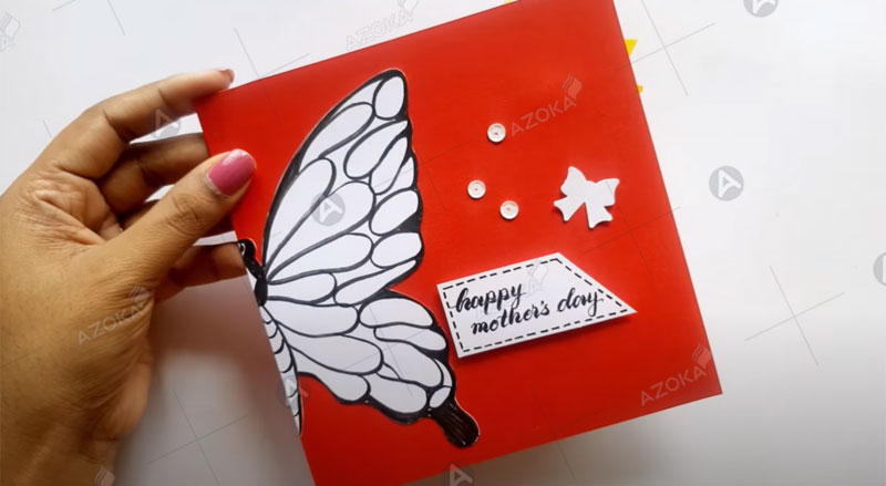 Cách làm thiệp mừng ngày của mẹ hình con bướm 3D bước 8