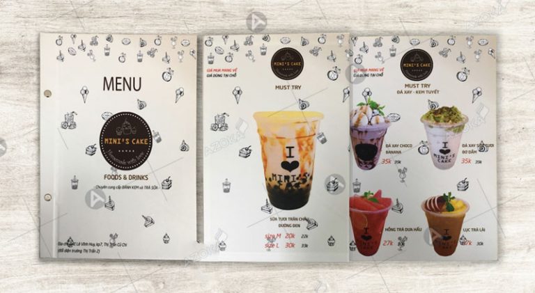 Kích thước menu tiêu chuẩn được sử dụng nhiều nhất 2026