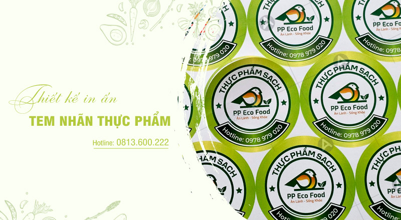Thiết kế in tem nhãn dán thực phẩm, thức ăn theo yêu cầu tại Hà Nội