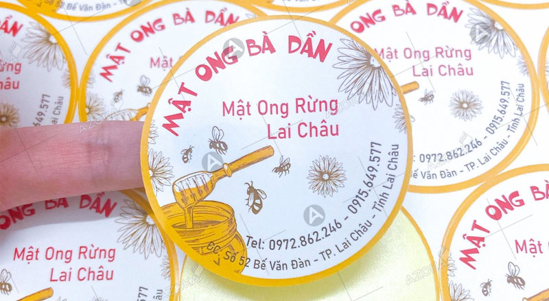 Mẫu tem nhãn dán mật ong Bà Dần tại Lai Châu