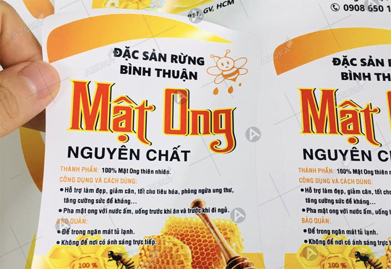 Mẫu tem nhãn dán mật ong rừng Bình Thuận