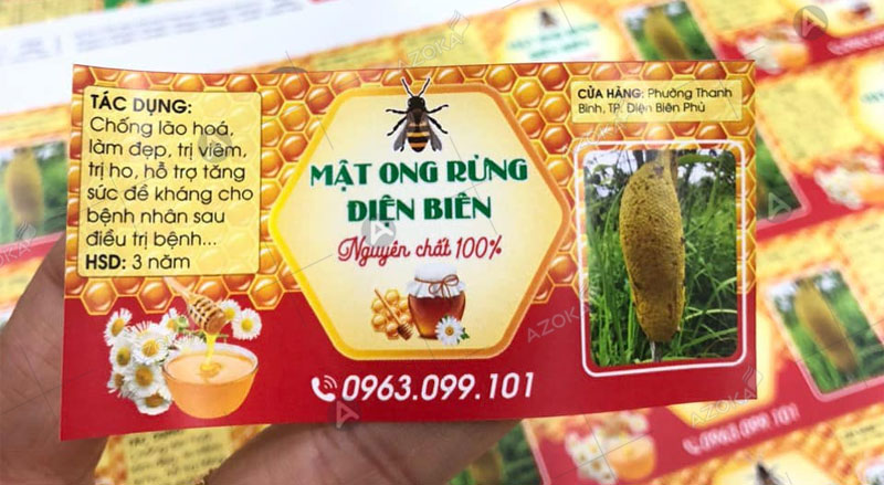 Mẫu tem nhãn dán mật ong rừng Điện Biên