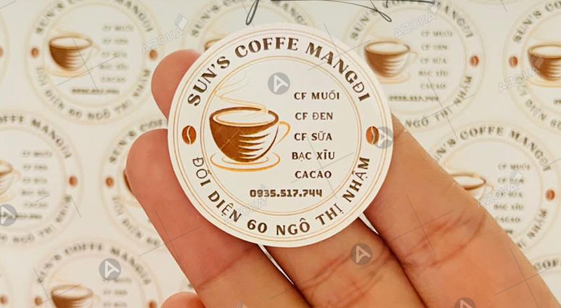 In tem nhãn dán ly cà phê giá rẻ tại Hà Nội, mẫu đẹp 2024
